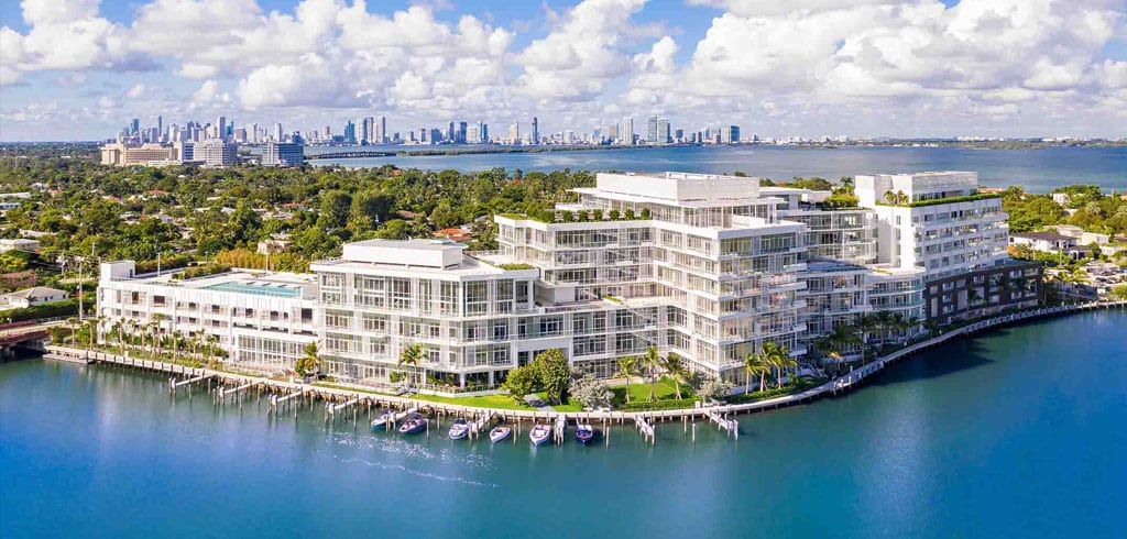 Ritz-Carlton Residences Miami Beach outside drone view